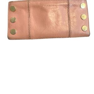 Hammitt Leather Wallet Pink with Gold Accents